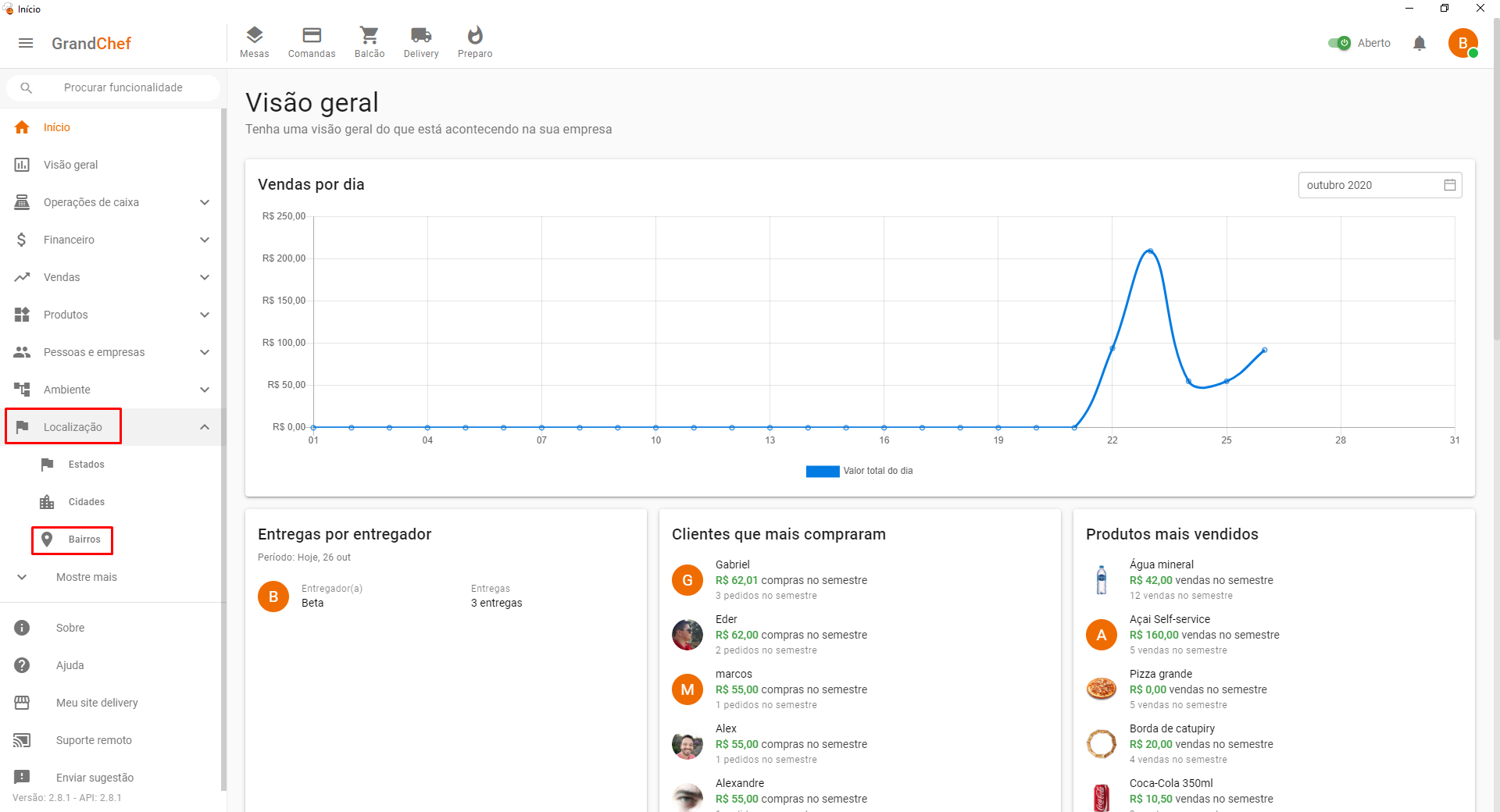 Como exportar bairros